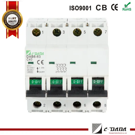 Disjuntor miniatura MCB Tipo B, Tipo C e Tipo D 50/60 Hz.