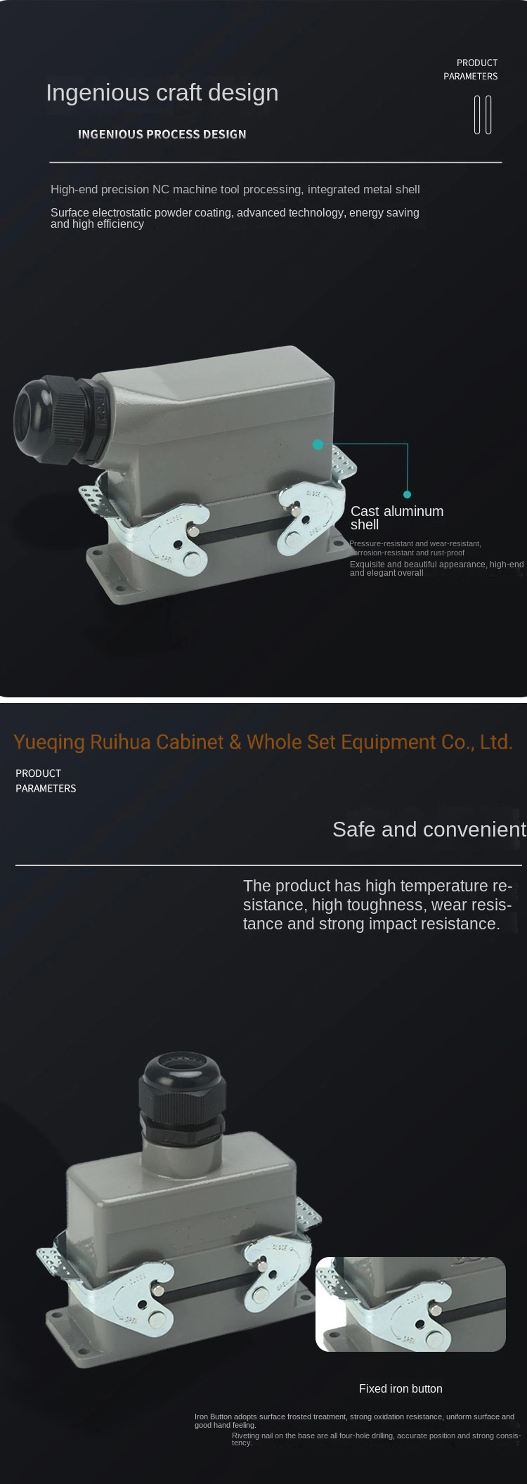 Ce RoHS Approval Heavy Duty Industrial 16 Pins Connector