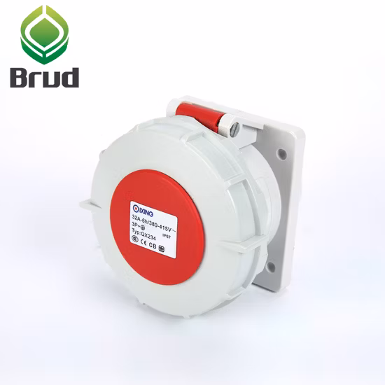 Tomada macho elétrica embutida IP67 para indústria (QX234)